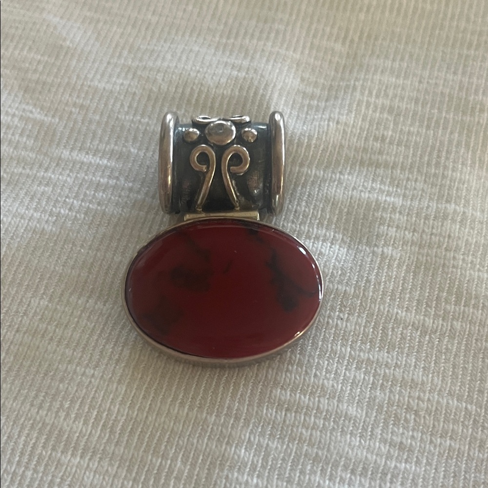 Elegant Red and Silver Pendant